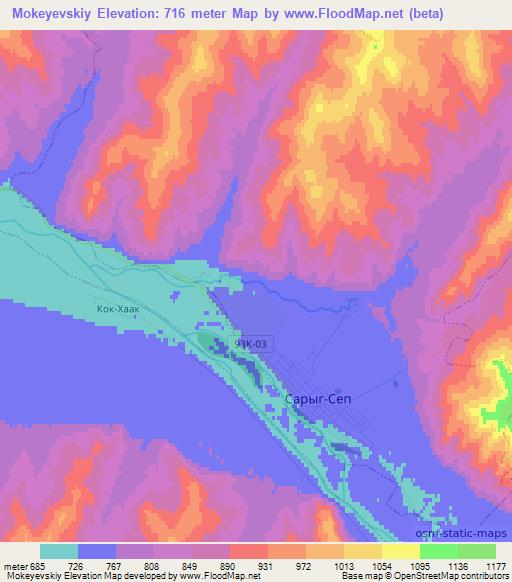 Mokeyevskiy,Russia Elevation Map