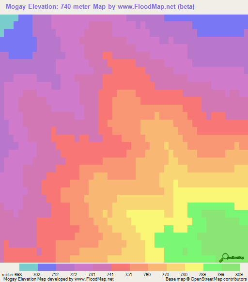 Mogay,Russia Elevation Map