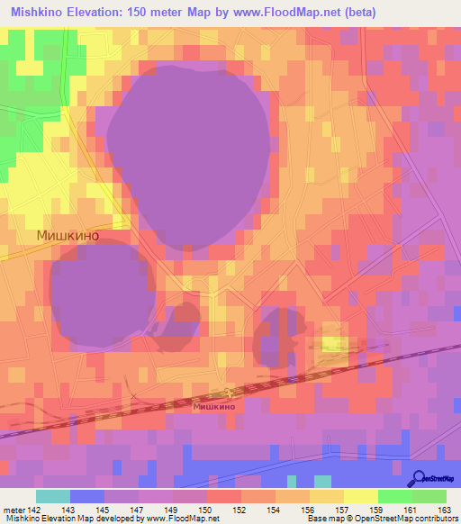 Mishkino,Russia Elevation Map