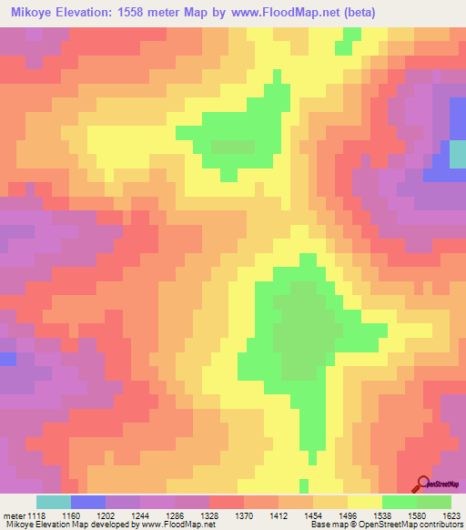 Mikoye,Russia Elevation Map