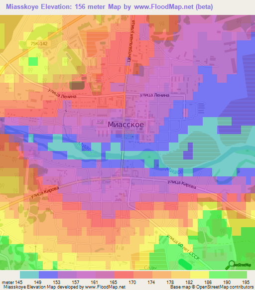 Miasskoye,Russia Elevation Map