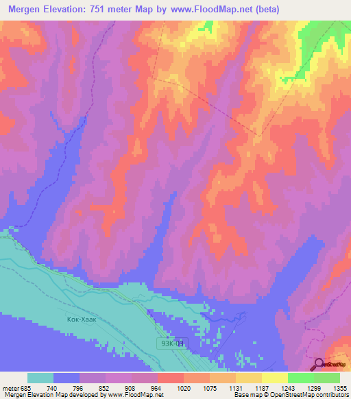 Mergen,Russia Elevation Map