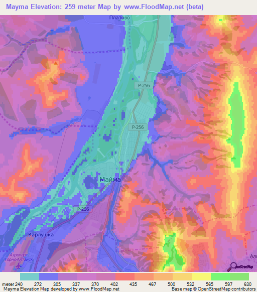 Mayma,Russia Elevation Map