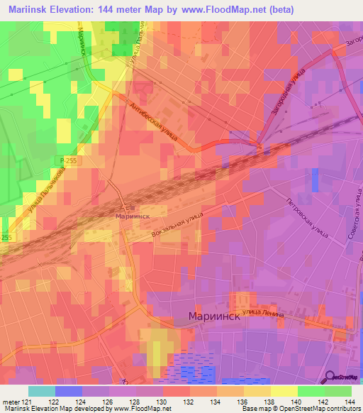 Mariinsk,Russia Elevation Map