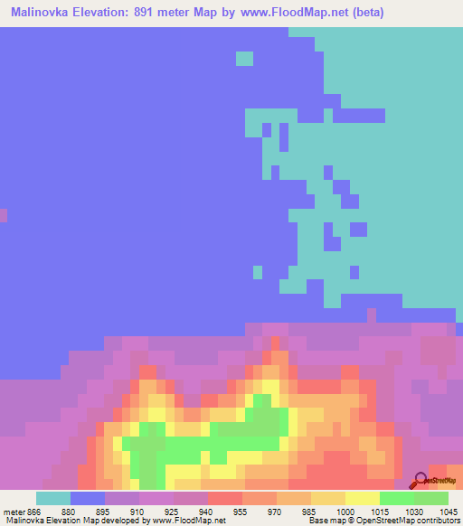 Malinovka,Russia Elevation Map