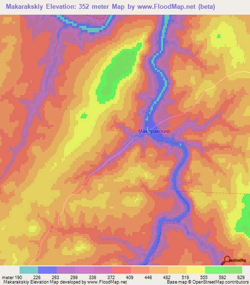 Makarakskiy,Russia Elevation Map