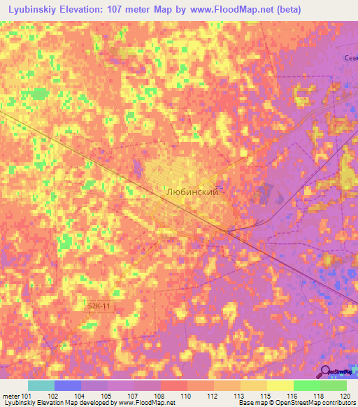 Lyubinskiy,Russia Elevation Map