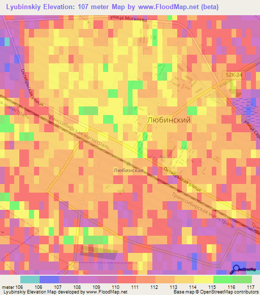 Lyubinskiy,Russia Elevation Map