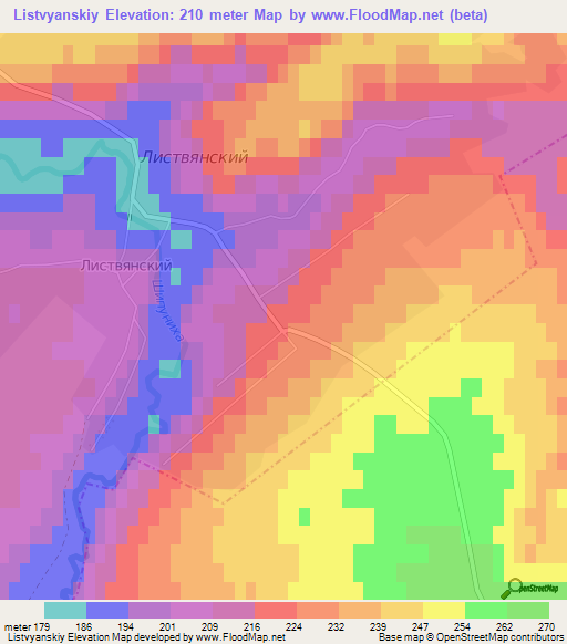 Listvyanskiy,Russia Elevation Map