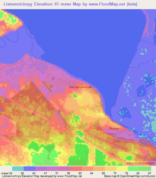 Listvennichnyy,Russia Elevation Map