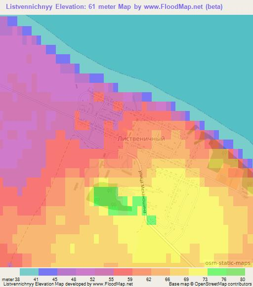 Listvennichnyy,Russia Elevation Map