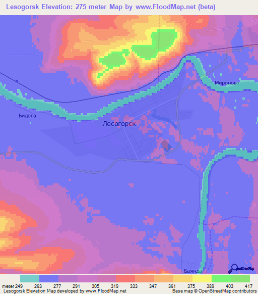 Lesogorsk,Russia Elevation Map