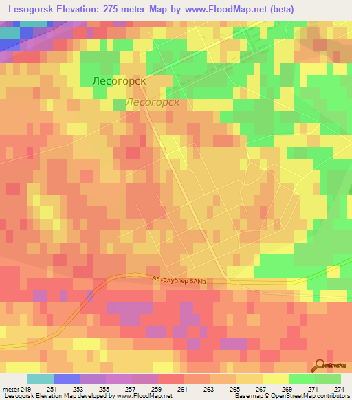 Lesogorsk,Russia Elevation Map