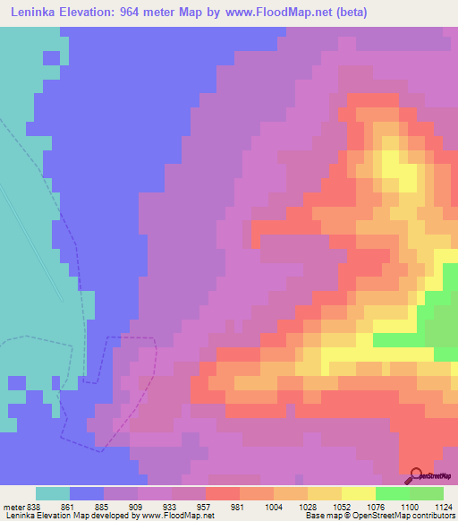 Leninka,Russia Elevation Map