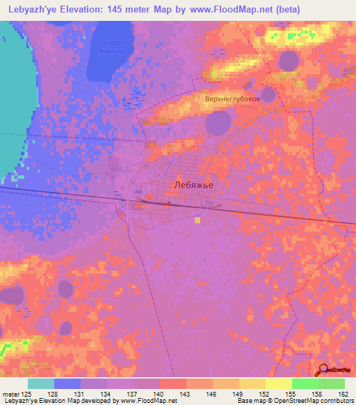 Lebyazh'ye,Russia Elevation Map