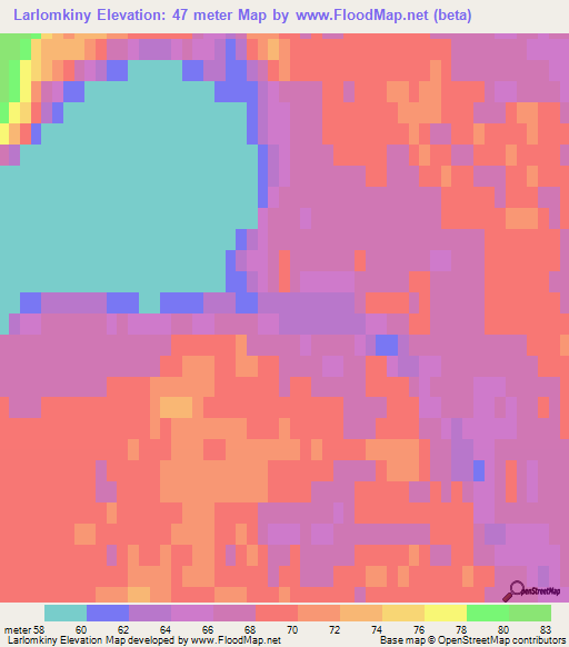 Larlomkiny,Russia Elevation Map