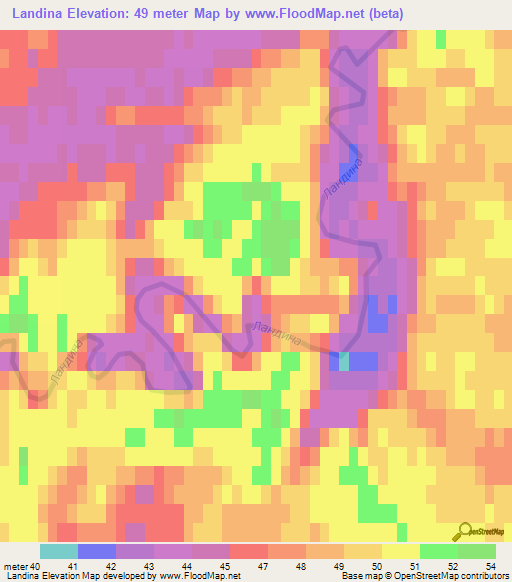 Landina,Russia Elevation Map