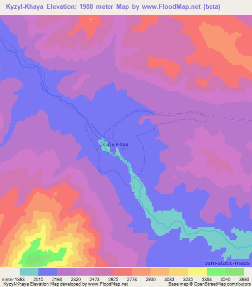 Kyzyl-Khaya,Russia Elevation Map