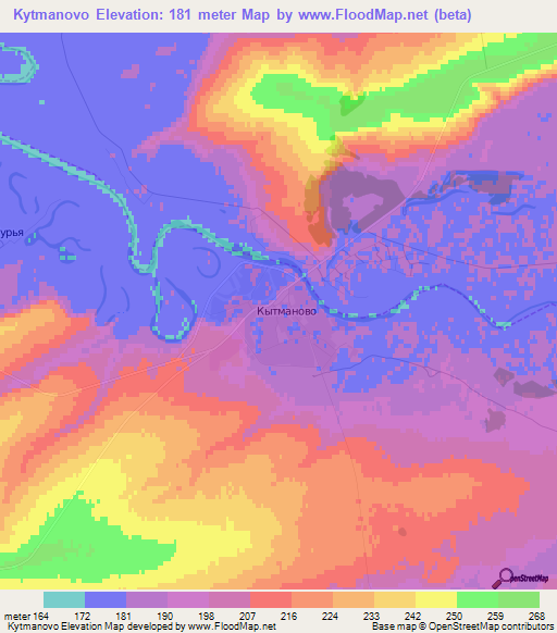 Kytmanovo,Russia Elevation Map