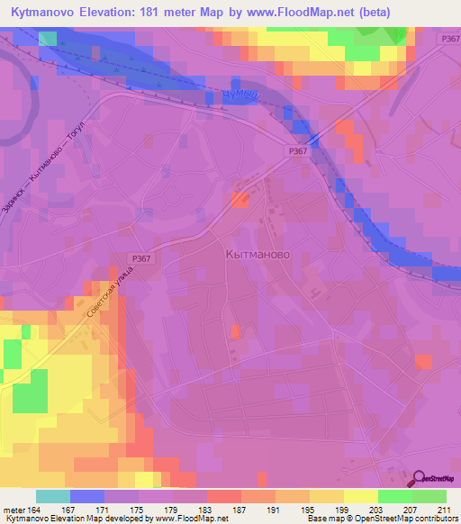 Kytmanovo,Russia Elevation Map