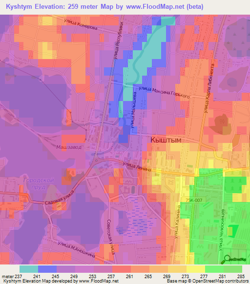 Kyshtym,Russia Elevation Map