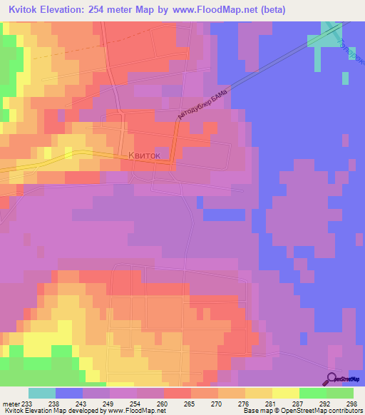 Kvitok,Russia Elevation Map