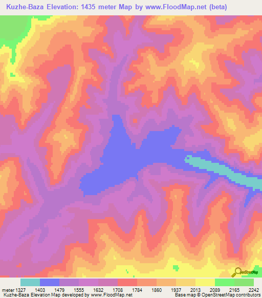 Kuzhe-Baza,Russia Elevation Map