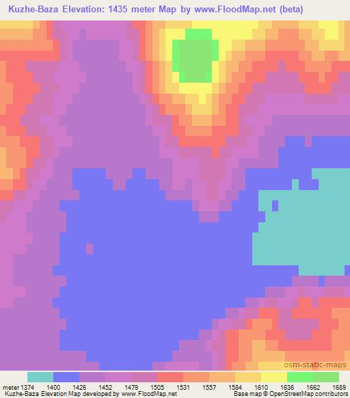 Kuzhe-Baza,Russia Elevation Map