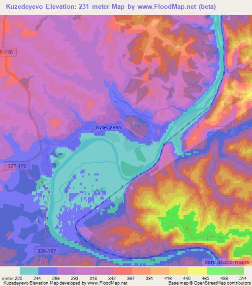 Kuzedeyevo,Russia Elevation Map