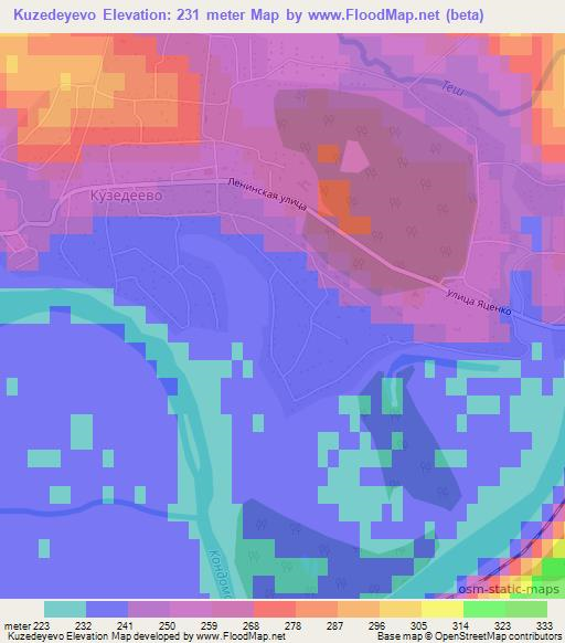 Kuzedeyevo,Russia Elevation Map