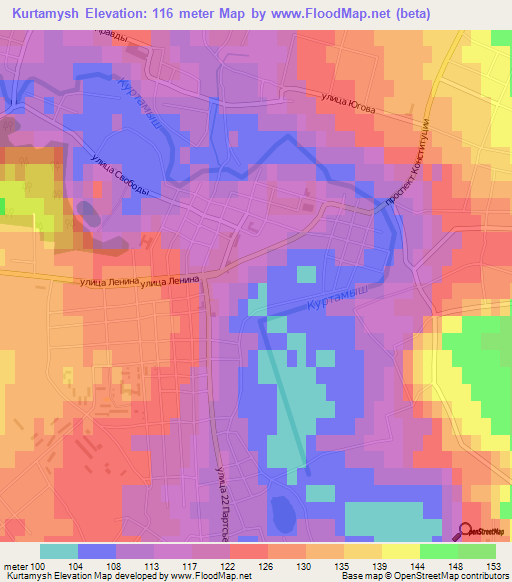 Kurtamysh,Russia Elevation Map