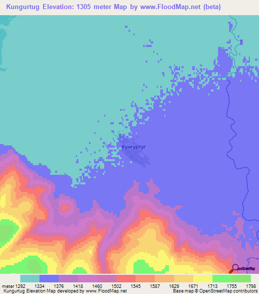 Kungurtug,Russia Elevation Map