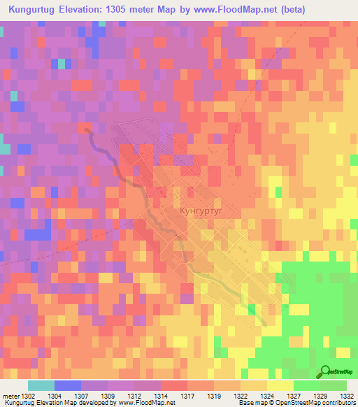 Kungurtug,Russia Elevation Map