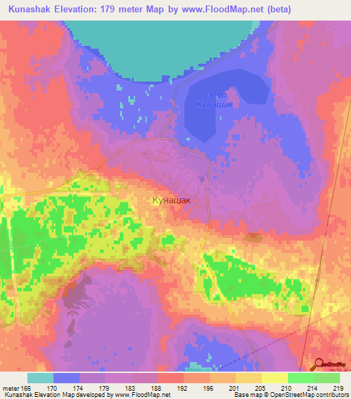 Kunashak,Russia Elevation Map