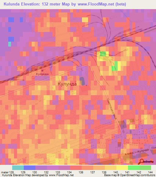 Kulunda,Russia Elevation Map