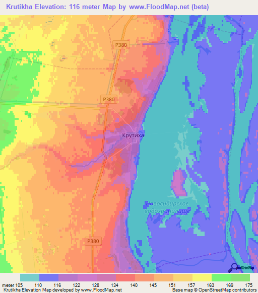 Krutikha,Russia Elevation Map