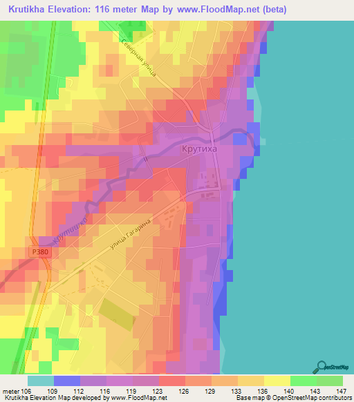 Krutikha,Russia Elevation Map