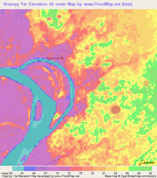 Krasnyy Yar,Russia Elevation Map