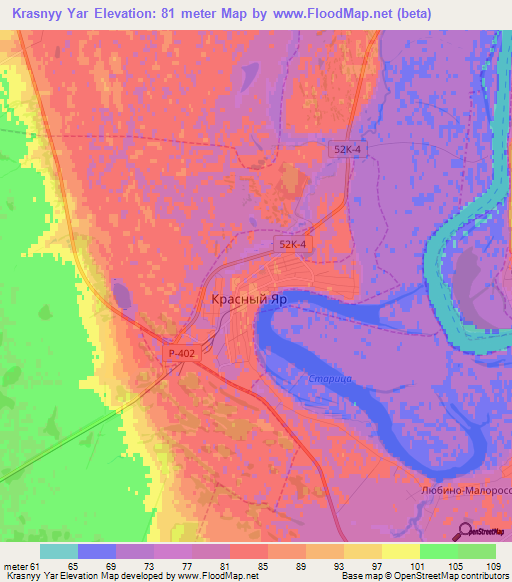 Krasnyy Yar,Russia Elevation Map