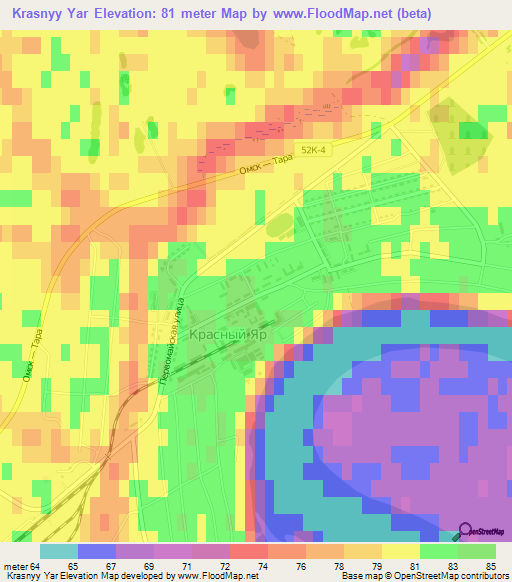 Krasnyy Yar,Russia Elevation Map