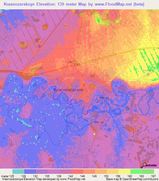 Krasnozerskoye,Russia Elevation Map