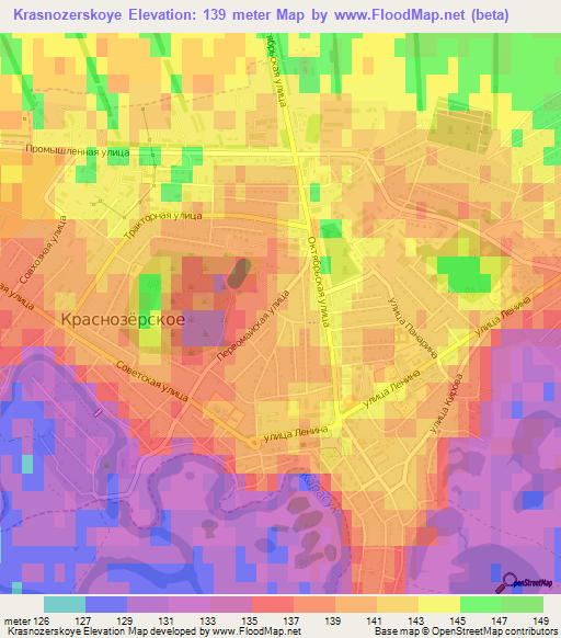 Krasnozerskoye,Russia Elevation Map