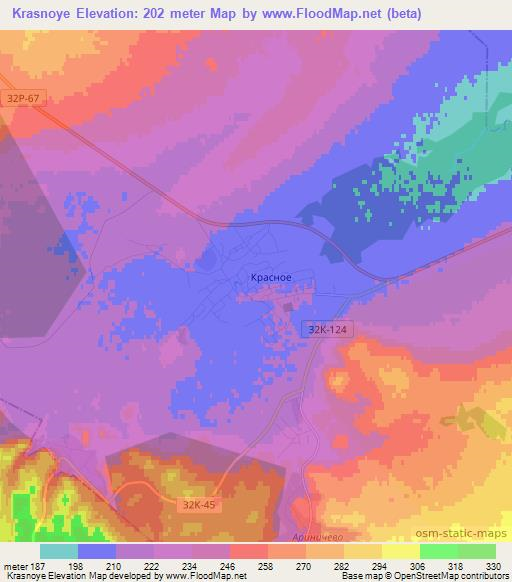 Krasnoye,Russia Elevation Map