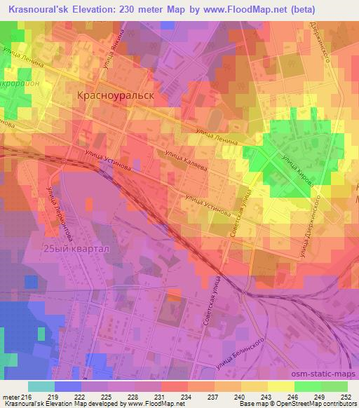 Krasnoural'sk,Russia Elevation Map