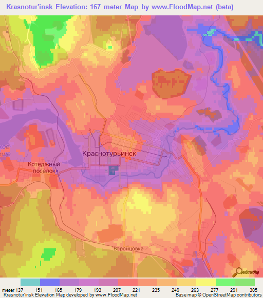 Krasnotur'insk,Russia Elevation Map