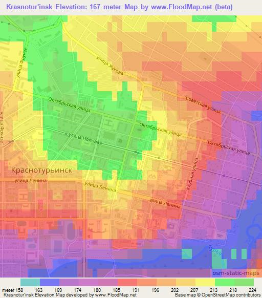 Krasnotur'insk,Russia Elevation Map