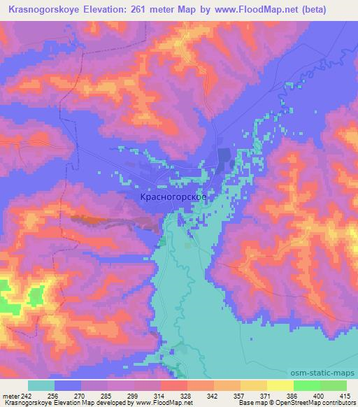 Krasnogorskoye,Russia Elevation Map