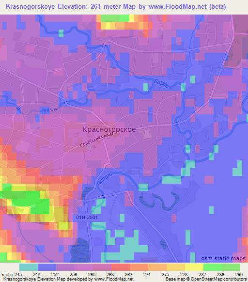 Krasnogorskoye,Russia Elevation Map
