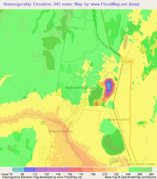 Krasnogorskiy,Russia Elevation Map