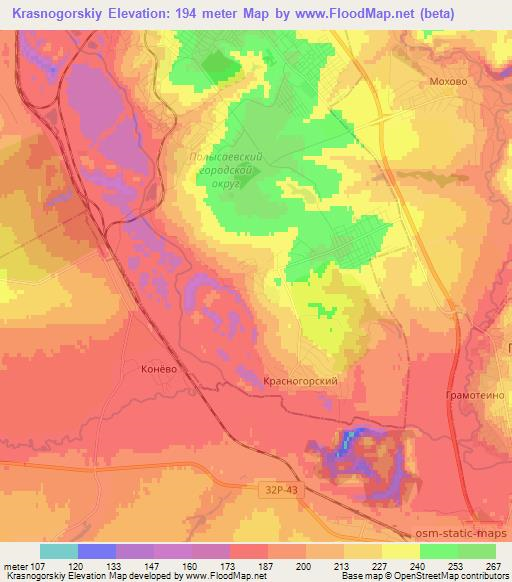 Krasnogorskiy,Russia Elevation Map